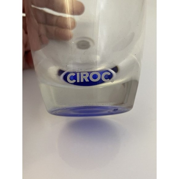 Ciroc Logo Vodka Martini Cocktail Drinking Glass Clear w Blue Base Italy - EUC - Picture 3 of 4